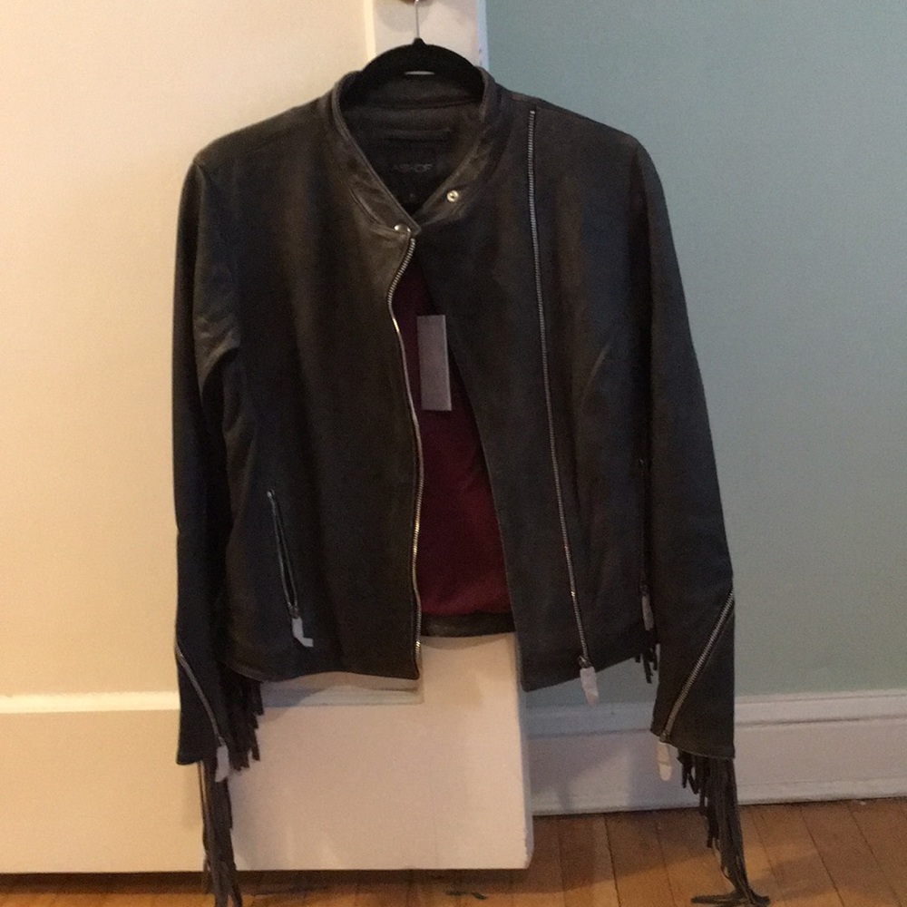 AS by DF haute leather fringe Moto  jacket NWT